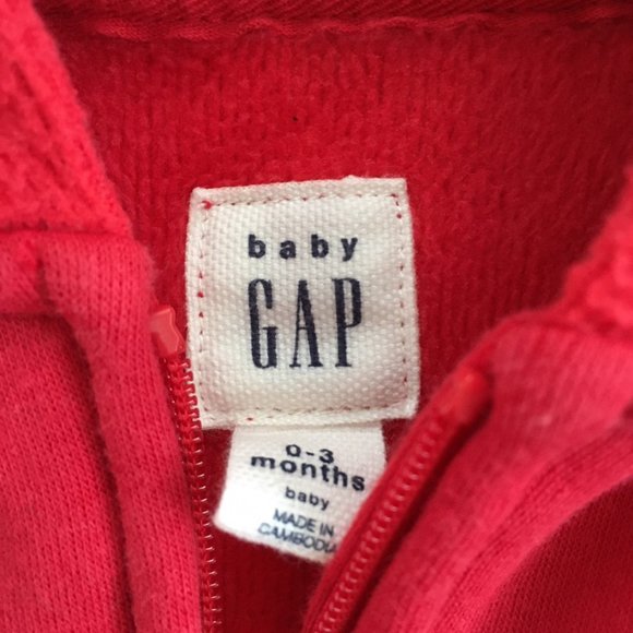 Baby Gap Red Hoodie, 0-3 months - Picture 3 of 4